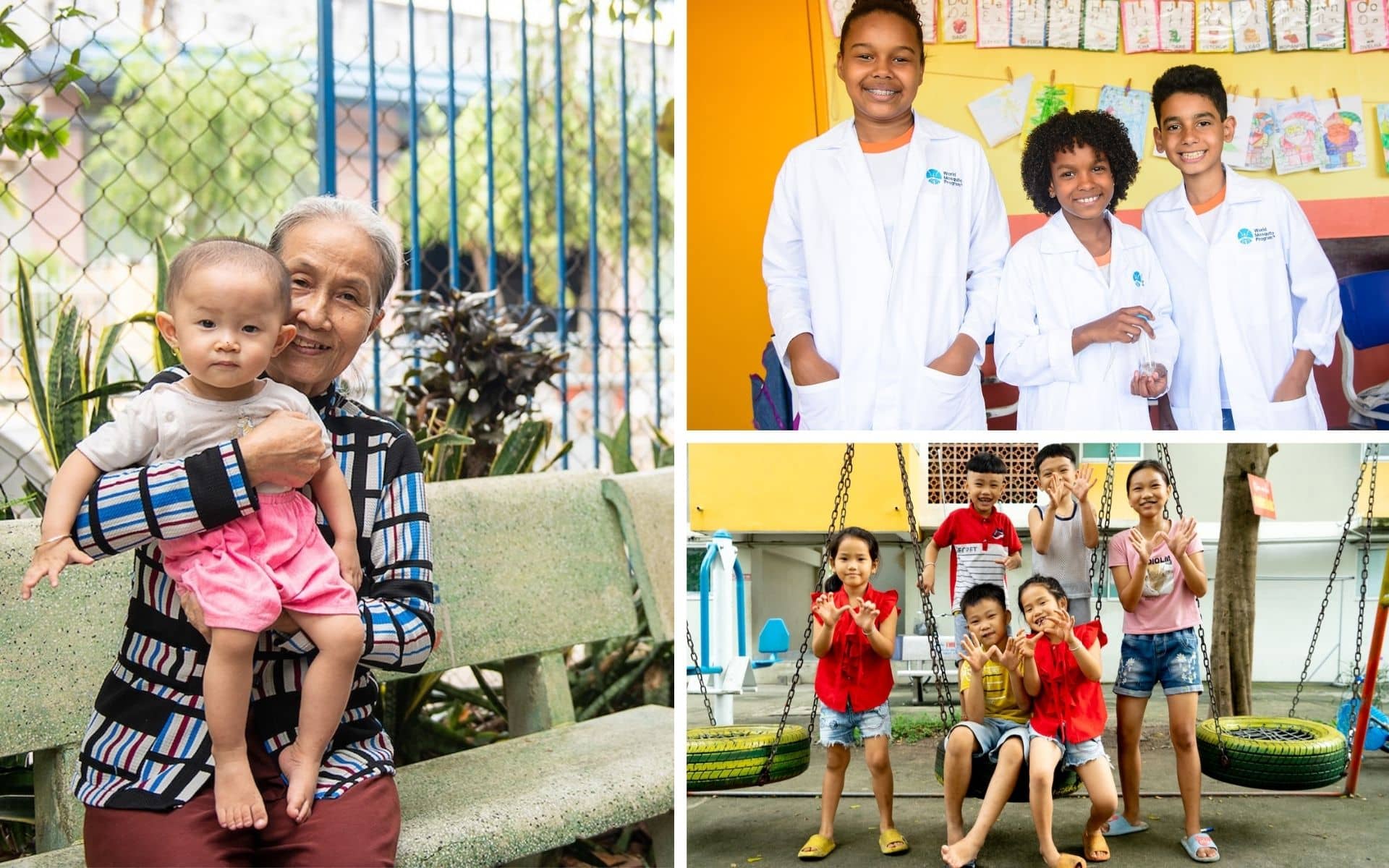 Collage de personas celebrando el Día Mundial del Mosquito