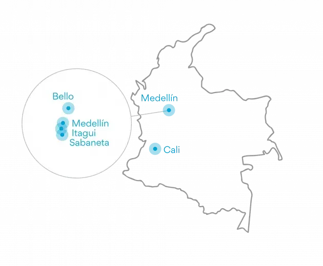Lugares del proyecto - Colombia